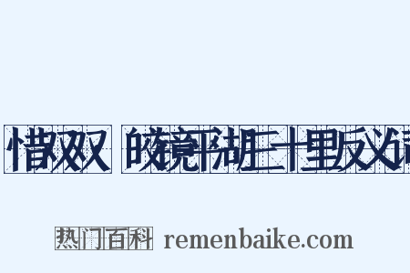 惜双双·皎镜平湖三十里反义词是什么意思的图片